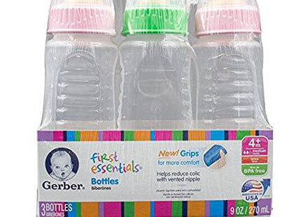 Gerber First Essentials Clearview Bottle in Assorted Colors with Latex Nipple (Pack Of 12)