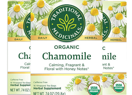 Traditional Medicinals Organic Chamomile Herbal Tea, Supports Healthy Digestion, 16 Count (Pack Of 4)