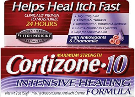 Cortizone 10 Intensive Healing Hydrocortisone,  Anti Itch Cream 2 Oz (Pack Of 24)