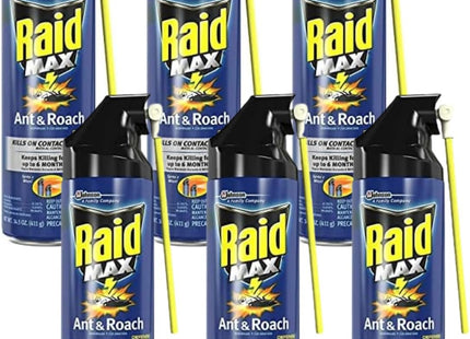 Raid Max Ant and Roach Spray, Insect Killer, Aerosol Can, 14.5 Ounce (Pack Of 24)