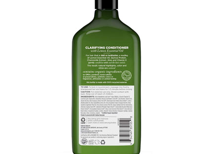 Avalon Organics Natural Hawaiian Clarifying Conditioner, Lemon, Removes Buildup to Restore Brightness and Shine, 11 Fluid Ounces (Pack Of 1)