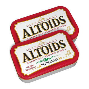 Altoids Classic Peppermint, Strong Breath Mints Hard Candy, Individual Packs Tin, 1.76 Ounce (Pack Of 2)