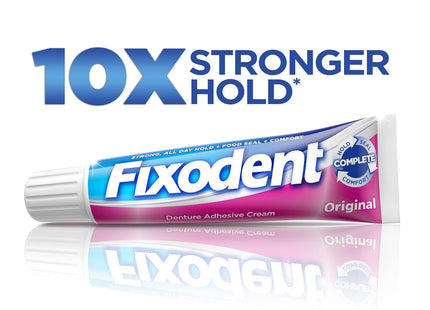 Fixodent Original, Complete Secure Denture Adhesive Cream, All Day Strong And Long Hold, 0.75 ounce (Pack Of 5)