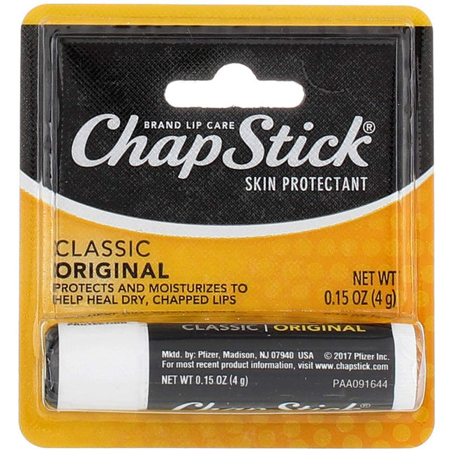 Chapstick Classic Original Skin Protectant Lip Balm, SPF 4, Regular, Stick, 0.15 Ounce (Pack Of 1)