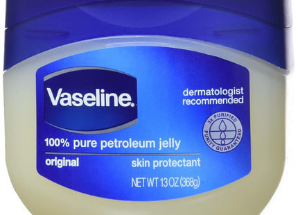 Vaseline Original Skin Protectant Healing, Petroleum Lubricating Jelly, Unisex, 13 Ounce (Pack Of 8)