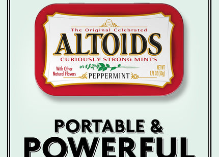 Altoids Classic Peppermint, Strong Breath Mints Hard Candy, Individual Packs Tin, 1.76 Ounce (Pack Of 1)