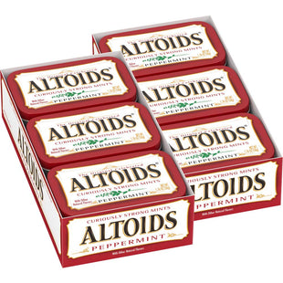 Altoids Classic Peppermint, Strong Breath Mints Hard Candy, Individual Packs Tin, 1.76 Ounce (Pack Of 24)