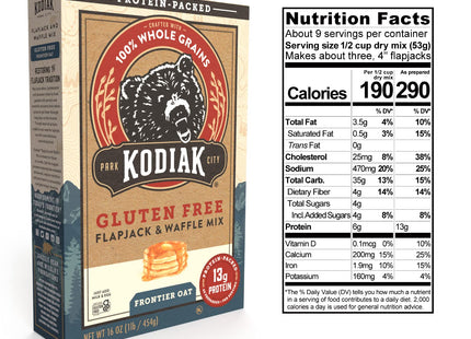 Kodiak Cakes Buttermilk Pancake and Waffle Mix Power Cakes, Flapjack and Waffle Baking Mix, Dark Chocolate, 20 Ounces (Pack Of 12)