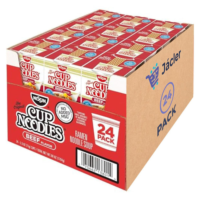 Nissin Foods The Original Cup Noodles Ramen Noodle Soup, Beef Flavor, MSG Free, 2.25 Ounce (Pack Of 24)