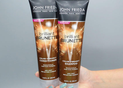 John Frieda Midnight Brunette, Visibly Deeper Color Deepening Conditioner, Brunette Hair, with Primrose Oil, 8.3 Fl Ounce (Pack Of 6)