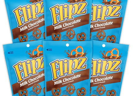 Flipz Milk Chocolate Covered, Perfect Sweet, Salty, & Crunchy Snack, Pretzels, 5 ounce (Pack Of 12)