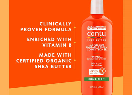 Cantu Shea Butter Natural Hair Sulfate Free Hydrating Cream Conditioner 13.5 Ounce (Pack Of 2)