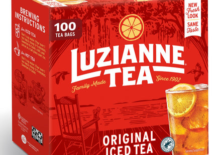 Luzianne Specially Blended for Iced Tea Bags, Clear & Refreshing Home Brewed, Unsweetened, 100-Count (Pack Of 4)