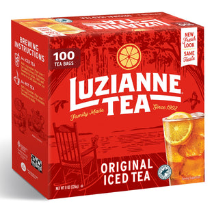 Luzianne Specially Blended for Iced Tea Bags, Clear & Refreshing Home Brewed, Unsweetened, 100-Count (Pack Of 4)