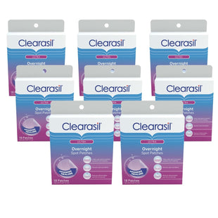 Clearasil Overnight Spot Patches, Advanced Healing, Hydrocolloid Acne Pimple Trea, 18 Count (Pack Of 8)