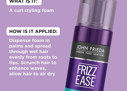 John Frieda Frizz Ease Dream Curls Air Dry Waves Styling Foam, Curl Defining Frizz Control for Curly and Wavy Hair, 5 Fl Ounce (Pack Of 6)