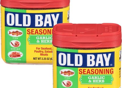 OLD BAY Garlic & Herb Seasoning, Blend With Extra Garlic And Herb 2.25 Ounce (Pack Of 6)