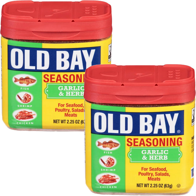 OLD BAY Garlic & Herb Seasoning, Blend With Extra Garlic And Herb 2.25 Ounce (Pack Of 2)