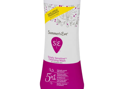 Summer's Eve Simply Sensitive, Daily Feminine Wash Removes, Cleansing Wash for Sensitive Skin, 9 Ounce (Pack Of 3)