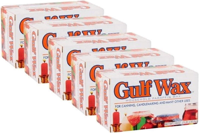 Gulf wax Misc Canning Candle, Household Paraffin Wax, For Canning & Candle making, 16 Ounce (Pack Of 5)