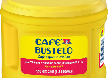 Cafe Bustelo espresso-style Dark Roast Ground Pure Coffee beans, Coffee, 22 Ounces (Pack Of 6)