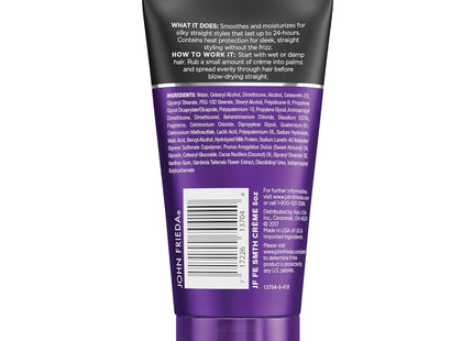 John Frieda Anti Frizz, Frizz Ease Straight Fixation Milk Protein + Almond Oil Styling Cream, Dry Hair, 5 fl oz (Pack Of 2)