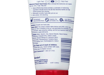 Eucerin Advanced Repair Extra-Enriched Hand Cream, Hand Moisturizer Enriched, Fragrance Free, Travel Size, 2.7 Ounce (Pack Of 1)