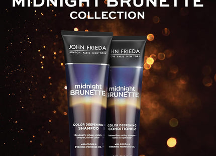 John Frieda Midnight Brunette, Visibly Deeper Color Deepening Conditioner, Brunette Hair, with Primrose Oil, 8.3 Fl Ounce (Pack Of 6)