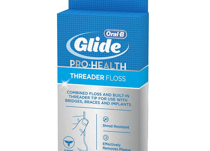 Oral-B Glide Pro-Health, Dental Threader Floss, For Braces Bridges Implants, 30 Count (Pack Of 10)