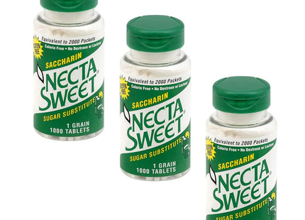 Necta Sweet 1-Grain Saccharin Tablets, Zero-Calorie Sugar Substitutes Tablet, 1000 Count Bottle (Pack Of 24)