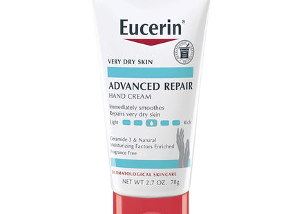 Eucerin Advanced Repair Extra-Enriched Hand Cream, Hand Moisturizer Enriched, Fragrance Free, Travel Size, 2.7 Ounce (Pack Of 1)