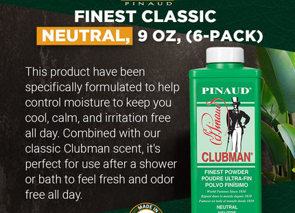 Clubman Pinaud Finest Powder in Flesh, Classic Deodorizing Powder for Men, Talc Talco Ultra-Fin Powder, 9 Ounce (Pack Of 3)