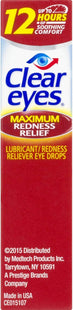 Clear Eyes Maximum Redness Eye Relief Lubricant Eye Drops 0.5 Fl Oz (Pack Of 12)