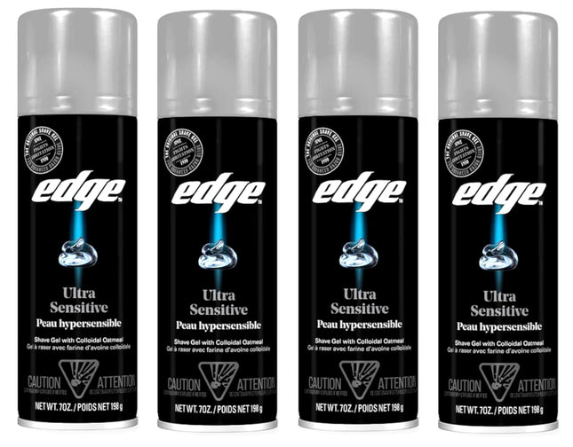 Edge for Men Ultra Sensitive Shave Gel, Fragrance Free, with Oatmeal & Allantoin, 7 Ounce (Pack Of 4)