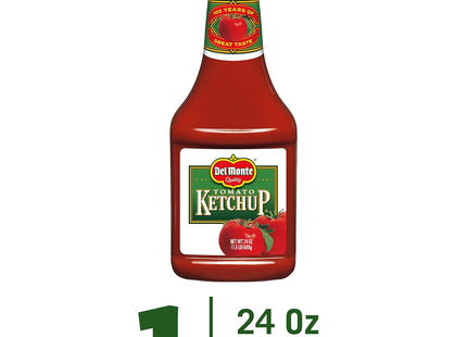 Del Monte Natural Tangy Delicious Tomato Ketchup Bottle,  No artificial flavors Or Preservatives, 24 Ounce (Pack Of 6)