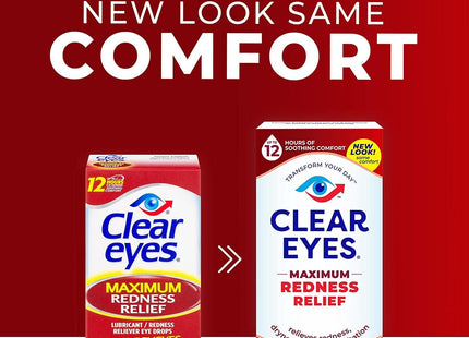 Clear Eyes Maximum Redness Eye Relief Lubricant Eye Drops 0.5 Fl Oz (Pack Of 12)