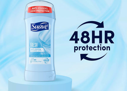 Suave 48-Hour Anti-Staining Antiperspirant & Deodorant Stick, Invisible Solid, Fresh, 2.6 Ounce (Pack Of 1)