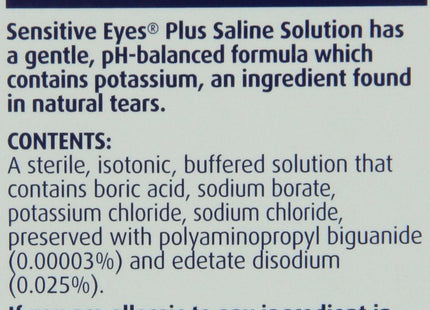 Sensitive Eyes Contact Lens Solution by Bausch & Lomb Saline Solution for Sensitive Eyes, Soft Contact & Gas Permeable Lenses, 12 Fl Oz (355 ML) (Pack Of 1)