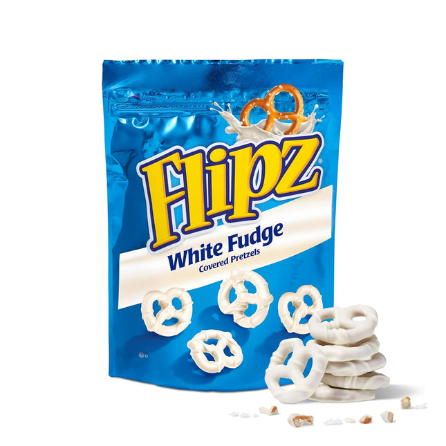 Flipz Crunch White Covered Pretzels Fudge, Salty Crunchy Oven Baked Pretzels Twists 5 ounce (Pack Of 1)