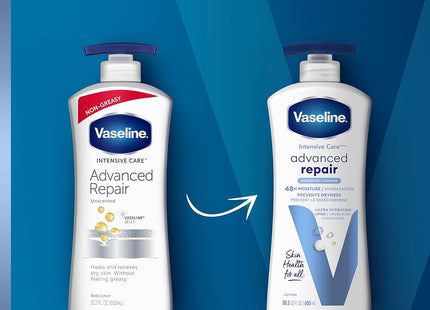 Vaseline Intensive Care Advanced Repair Moisture, All Skin, Pump Body Lotion, Fragrance Free, 20.3 fl Ounce (Pack Of 7)