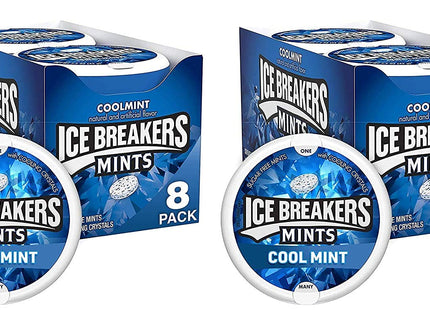 Ice Breakers cooling crystals, Sugar Free, Fresh Breath, Cool-Mint flavor, Mints Tin, 1.5 Ounce (Pack Of 16)