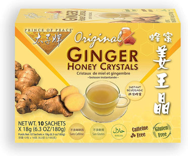 Prince Of Peace Original Ginger Honey Crystal Tea, Caffeine Free, 10 Count (Pack Of 6)