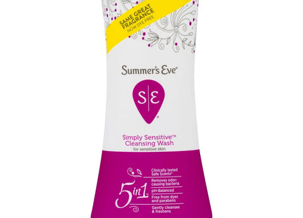 Summer's Eve Simply Sensitive, Daily Feminine Wash Removes, Cleansing Wash for Sensitive Skin, 9 Ounce (Pack Of 3)