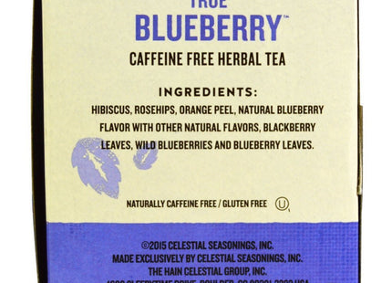 Celestial Seasonings Caffeine Free, Herbal Tea Bag, True Blueberry, 20 Count (Pack Of 6)