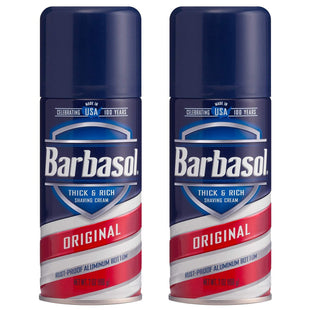 Barbasol Original Soothing Thick & Rich Shaving Cream,  Rust-Proof Aluminum Bottom 7 Ounce(Pack Of 2)