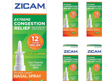 Zicam Extreme, Congestion Relief, No-Drip Nasal Spray, Soothing Aloe Vera, 0.5 Ounce (Pack Of 7)