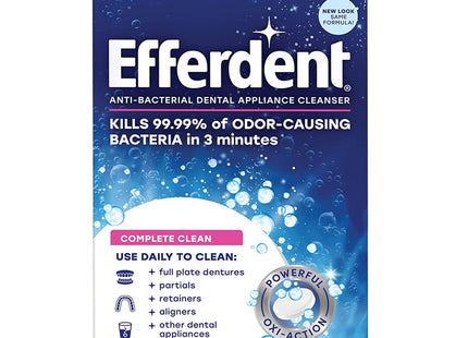 Efferdent Original Anti-Bacterial, Retainer and Denture Complete Cleanser Tablets, 102 Tablets (Pack Of 6)