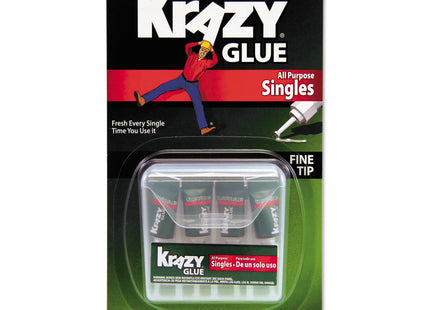 Krazy Instant Glue, All Purpose Glue, Single Use Tubes, 0.5 Ounce, 4 count Per Pack (Pack Of 12)