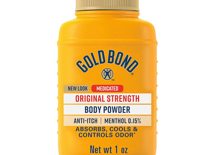 Gold Bond Medicated Original Strength Body Powder, Absorbs Odor-causing, Triple Action, Talc-Free, 1 Ounce (Pack Of 2)