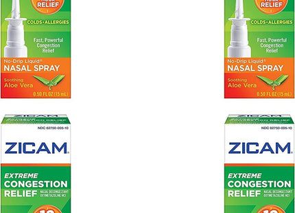 Zicam Extreme, Congestion Relief, No-Drip Nasal Spray, Soothing Aloe Vera, 0.5 Ounce (Pack Of 7)